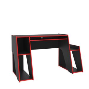 Polifurniture Kyoto Gaming Desk, Black & Red