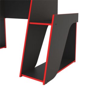 Polifurniture Kyoto Gaming Desk, Black & Red