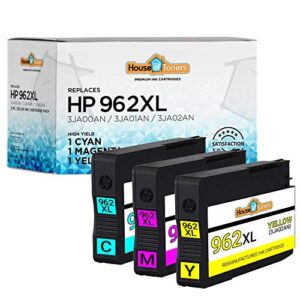 houseoftoners remanufactured ink cartridge replacement for hp 962xl 962 xl for officejet pro 9025 9020 9018 9015 9010 (1c/1m/1y, 3pk)
