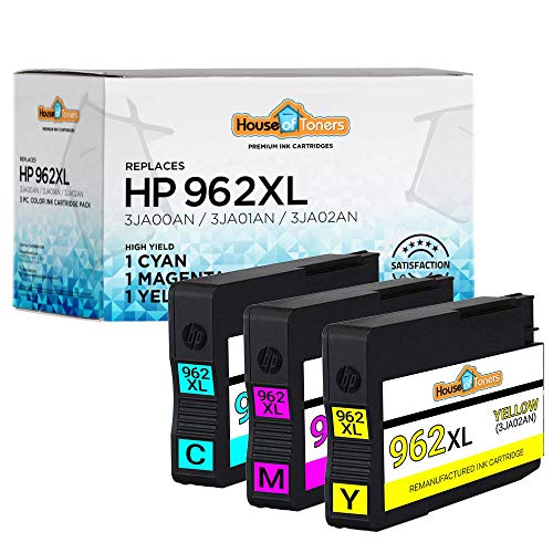 Houseoftoners Remanufactured Ink Cartridge Replacement for HP 962XL 962 XL for OfficeJet Pro 9025 9020 9018 9015 9010 (1C/1M/1Y, 3PK)