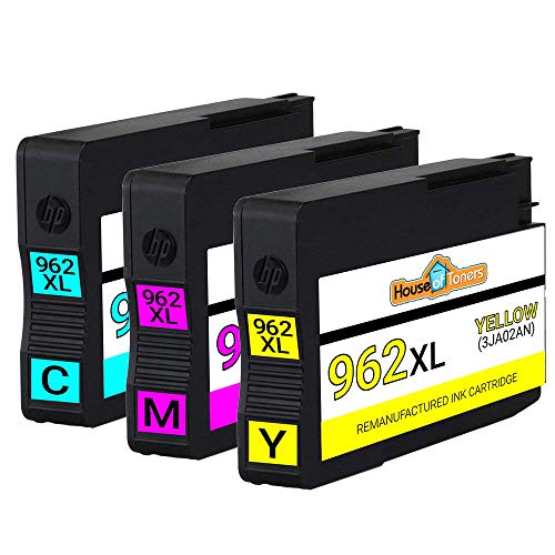 Houseoftoners Remanufactured Ink Cartridge Replacement for HP 962XL 962 XL for OfficeJet Pro 9025 9020 9018 9015 9010 (1C/1M/1Y, 3PK)