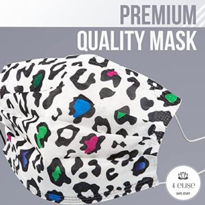 Safe N Wild Disposable Face Masks - 50 Breathable, Soft, Comfortable Masks Disposable - Waterproof 3 Ply Disposable Face Mask (Animal Print)