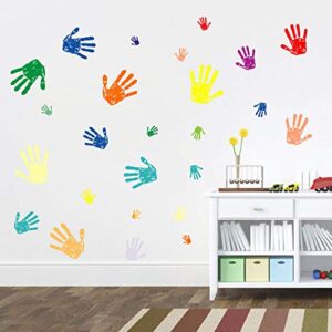 Maydahui 50PCS Colorful Handprint Wall Decal Paint Splash Decor Stickers Peel and Stick DIY for Kids Room Nursery Playroom Home Decoration