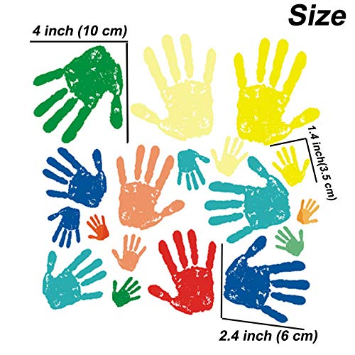 Maydahui 50PCS Colorful Handprint Wall Decal Paint Splash Decor Stickers Peel and Stick DIY for Kids Room Nursery Playroom Home Decoration