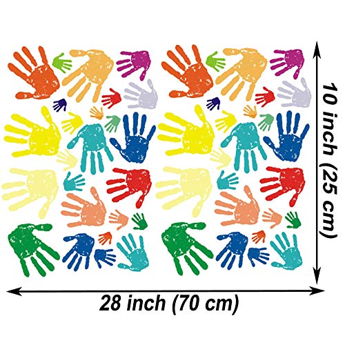 Maydahui 50PCS Colorful Handprint Wall Decal Paint Splash Decor Stickers Peel and Stick DIY for Kids Room Nursery Playroom Home Decoration