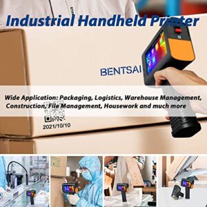 BENTSAI BT-HH6105B3 Handheld Inkjet Printer with 4.3 Inch HD LED Touch Screen Portable Coding Machine for Label, Logo, Date, Variable Code Text Number on Carton Wood Cloth Stone Pipe Plastic