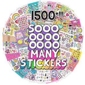just my style 1500+ stickers, kawaii y2k sticker book with positivity quotes, sweet treats, unicorns, fun craft stickers, for girls kids teens adults