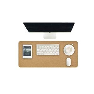 Hagibis Desk Pad, Natural Cork Large Desk Blotter Protector, Superfine Surface Material Dual Sided Desk Writing Mat for Office, Home, Gaming (Cork, 24.4" x 11.8")