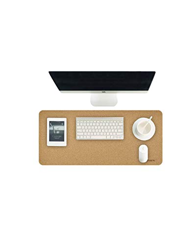 Hagibis Desk Pad, Natural Cork Large Desk Blotter Protector, Superfine Surface Material Dual Sided Desk Writing Mat for Office, Home, Gaming (Cork, 24.4" x 11.8")