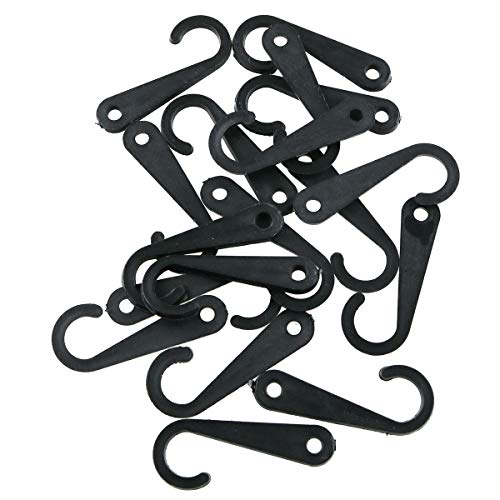 E-outstanding 500pcs Sock Display Hooks 1 3/4 Inch Plastic J-Hooks for Sock Hat Underwear Hanging, Black