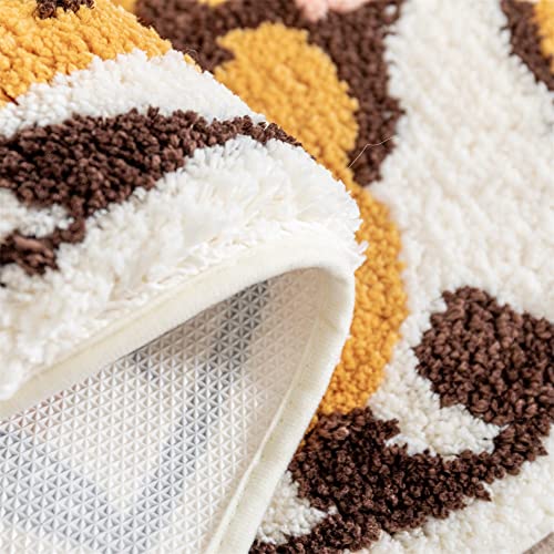 Tiger Shaped Bath Rugs for Bathroom Non Slip, Animals Print Area Rug Water Absorption Small Cute Tiger Bath Mat Cartoon Carpet for Kitchen Floor Door Mat Bedroom Playmat (1.5x2.5 Feet)