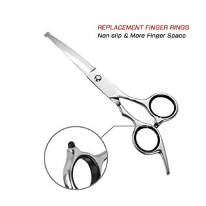 Chibuy Curved dog grooming scissors with Round Tips, Pet Curved Shear for Dogs and Cats, 4CR Stainless Steel pets Bending scissors, Professional Pet Grooming Tools for Home