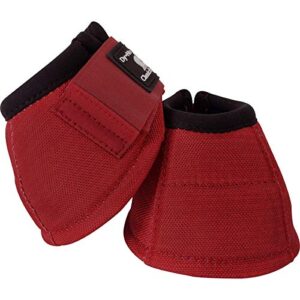 classic equine dyno no-turn overreach horse bell boots crimson red (medium)