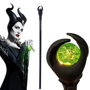 cosgo 51-inch deluxe maleficent staff with green light orb wizard scepter magic wand halloween props (green light)