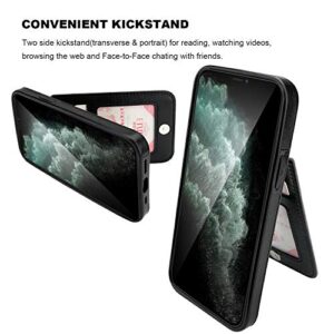 KIHUWEY Compatible with iPhone 12 Compatible with iPhone 12 Pro Case Wallet with Credit Card Holder, Premium Leather Magnetic Clasp Kickstand Heavy Duty Protective Cover 6.1 inch(Black)