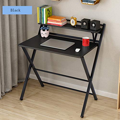 Double Layer Folding Study Desk for Small Space Home Office Desk Simple Laptop Writing Table 80x 50x72.5cm -Ship Fron USA