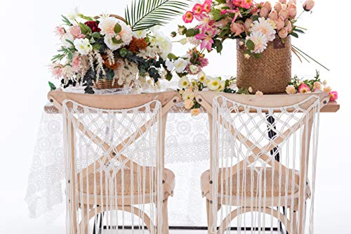 Hysunland Macrame Chair Decor for Wedding Party Chair Decorations Boho Home Décor, Set of 2