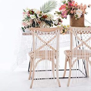 Hysunland Macrame Chair Decor for Wedding Party Chair Decorations Boho Home Décor, Set of 2