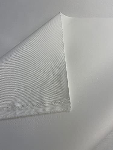 Mybecca Canvas Marine Fabric 600 Denier Indoor/Outdoor White 1 Yard1 Yard (36" x 56")(Cut Separate by Yard for Prime Orders)56" x 36" (3 ' x 4.7')