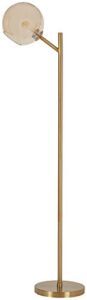 signature design by ashley abanson contemporary 62.5" floor lamp with glass shade and on/off foot switch, gold