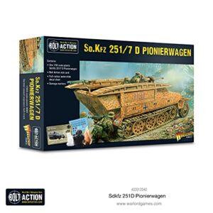 bolt action sd.kfz 251/7 ausf d half-track pionierwagen 1:56 wwii military wargaming plastic model kit 402012040