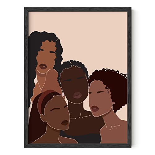 HAUS AND HUES African American Women Painting for Walls African Art Wall Decor | Black Women Wall Art | Black Art Paintings for Wall | Black Woman Wall Art | UNFRAMED (12x16)