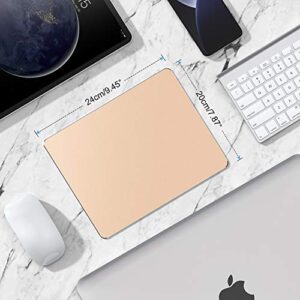 JEDIA Mouse Pad, Gold Premium Hard Metal Aluminum Mousepad, Double Side Waterproof Ultra Smooth Mouse Pad for Fast and Accurate Mouse Control for Office and Gaming, 9.4 x 7.9inch