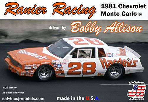 Salvinos Jr Model 1:24 Scale Nascar 1981 Chevrolet Monte Carlo Bobby Allison Reinear Racing Plastic Model Kit