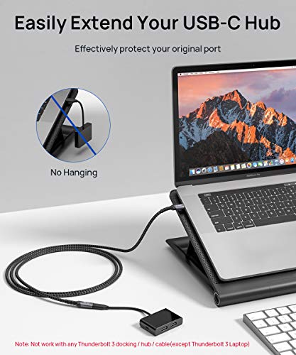 USB C Extension Cable 2M/6.6FT, JSAUX USB C 3.2 Extender Cord Male to Female Support PD 𝟭𝟬𝟬𝙒/5A Fast Charging, 10Gbps Sync Transfer Compatible with Steam Deck, USB C Hub, MacBook/iPad Pro, Magsafe