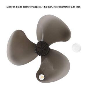 CHICTRY Plastic Fan Blade Replacement Leaves with Nut Cover for Household Standing Pedestal Fan Table Fanner General Accessories Black 3 Leaves 16 inch