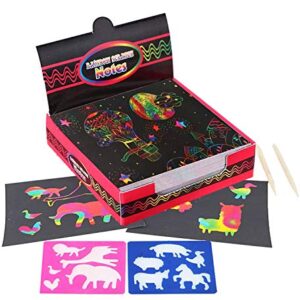 Scratch Art for Kids, 100 Magic Arts and Crafts for Kids, Paint for Kids Birthday Game Party Christmas Craft Gifts, Cool Toys for girls and Girls Use imagination to Create Children's Own Paintings