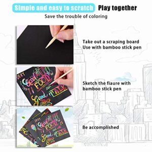 Scratch Art for Kids, 100 Magic Arts and Crafts for Kids, Paint for Kids Birthday Game Party Christmas Craft Gifts, Cool Toys for girls and Girls Use imagination to Create Children's Own Paintings
