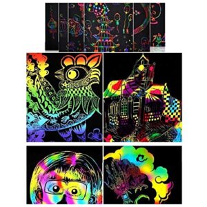 Scratch Art for Kids, 100 Magic Arts and Crafts for Kids, Paint for Kids Birthday Game Party Christmas Craft Gifts, Cool Toys for girls and Girls Use imagination to Create Children's Own Paintings