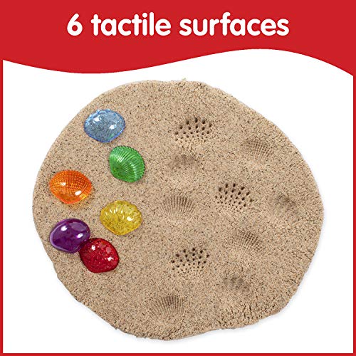 edxeducation-13841 Tactile Shells - Set of 72 - Translucent - 6 Textures and Colors - Ages 18m+ - Explore STEM concepts via Light Panels and Sensory Bins