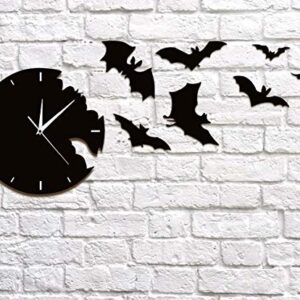 IMIKEYA Wall Clock 3D Bats Wall Decoration Realistic Scary Bat Wall Decal Sticker Decor for Bathroom Bedroom