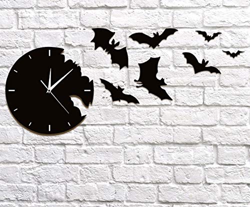 IMIKEYA Wall Clock 3D Bats Wall Decoration Realistic Scary Bat Wall Decal Sticker Decor for Bathroom Bedroom