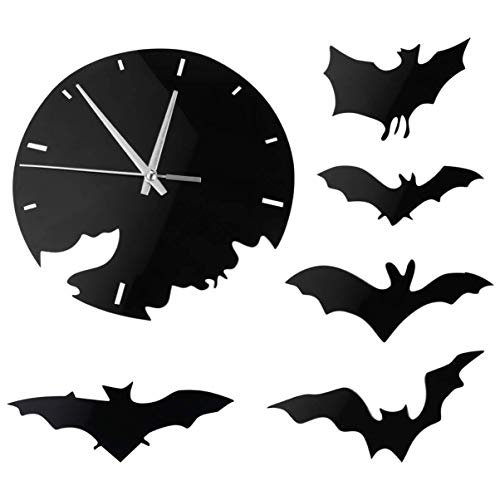 IMIKEYA Wall Clock 3D Bats Wall Decoration Realistic Scary Bat Wall Decal Sticker Decor for Bathroom Bedroom