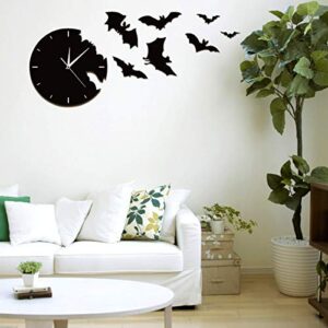 IMIKEYA Wall Clock 3D Bats Wall Decoration Realistic Scary Bat Wall Decal Sticker Decor for Bathroom Bedroom