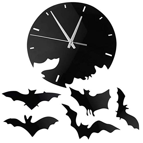 IMIKEYA Wall Clock 3D Bats Wall Decoration Realistic Scary Bat Wall Decal Sticker Decor for Bathroom Bedroom