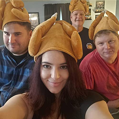 ookizom 4 Pack Thanksgiving Roasted Turkey Hat for Adults Women Men Thanksgiving Gift Funny Family Party Decor (4pcs)