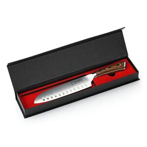 Ytuomzi Santoku Knife - 7" Kitchen Knife Ultra Sharp Asian Knife Japanese Chef Knife - Vegetable Knife Cutlery - Hollow Ground German Steel Blade - Pakkawood Handle