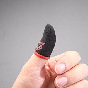 Mobile Game Controller Finger Sleeve Sets [6 PCs],Anti-Sweat Breathable Touchscreen Finger Sleeve for Mobile Phone Games for PUBG/Mobile Legends/Knives Out(Black Red)