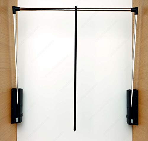 Servetto ClosetPro Soft-Close Wardrobe Lift Expanding Steel Tubing with Black Plastic Housing, 22 lb Weight Rating, Made in Italy (30 5/16" - 47 1/4")