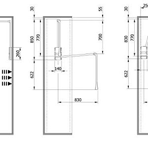 Servetto ClosetPro Soft-Close Wardrobe Lift Expanding Steel Tubing with Black Plastic Housing, 22 lb Weight Rating, Made in Italy (30 5/16" - 47 1/4")