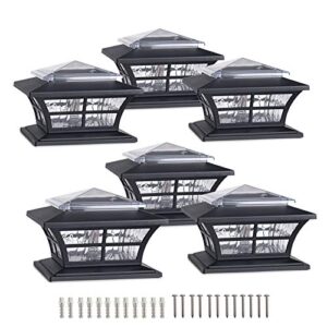 kmc lighting ks4103qtx6 post solar fence lights solar lamp post lights outdoor solar post cap lights 20 lumens fit for 4” regular fence posts or with included adaptor fit for bigger flat surface