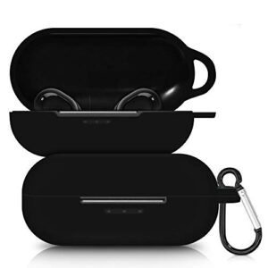 kwmobile case compatible with anker soundcore liberty neo case - silicone cover holder for earbuds - black