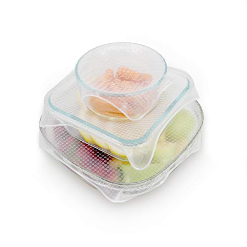 Grand Fusion Microwave-Safe Silicone Food Wrap, Flexible and Reusable Wraps for Food, BPA-Free and Long-Lasting Food Wrap, Bowl Cover, Available in Different Sizes, Pack of 3