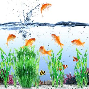 MyLifeUNIT Artificial Aquarium Plants, 13 Pack Plastic Seaweed Water Plants for Fish Tanks (Green)