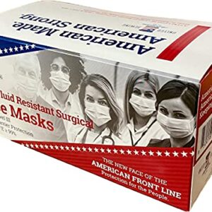 MADE IN USA -Level 3 - Disposable Face Masks - 3-ply - 50ct - Adjustable Fit White