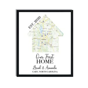 housewarming gift | our first home gift | home map print | new home owner gift | closing gift | personalized home gift | new home owner